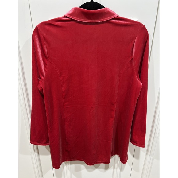 Soft Surroundings Enchanted Velvet Button-up Shirt Size PL Gold Buttons Regal - Picture 4 of 7